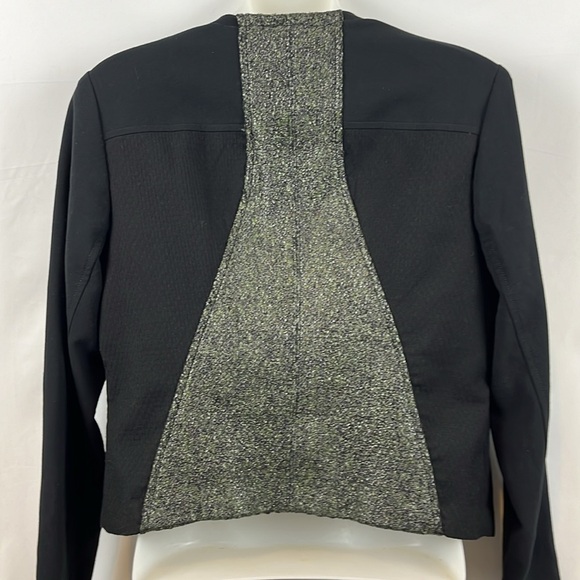 Cabi Black Green Metallic Tweed Textured Panel Jacket Size M - Picture 10 of 12